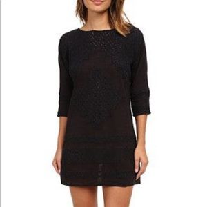 Free People Desert Song Black Embroidered Dress small NWT Black